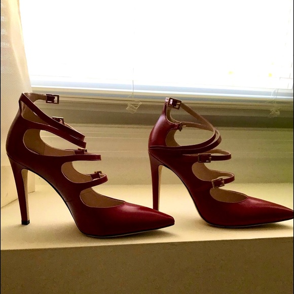 Cavallini Italian red leather strappy heels size 7 - Picture 4 of 7